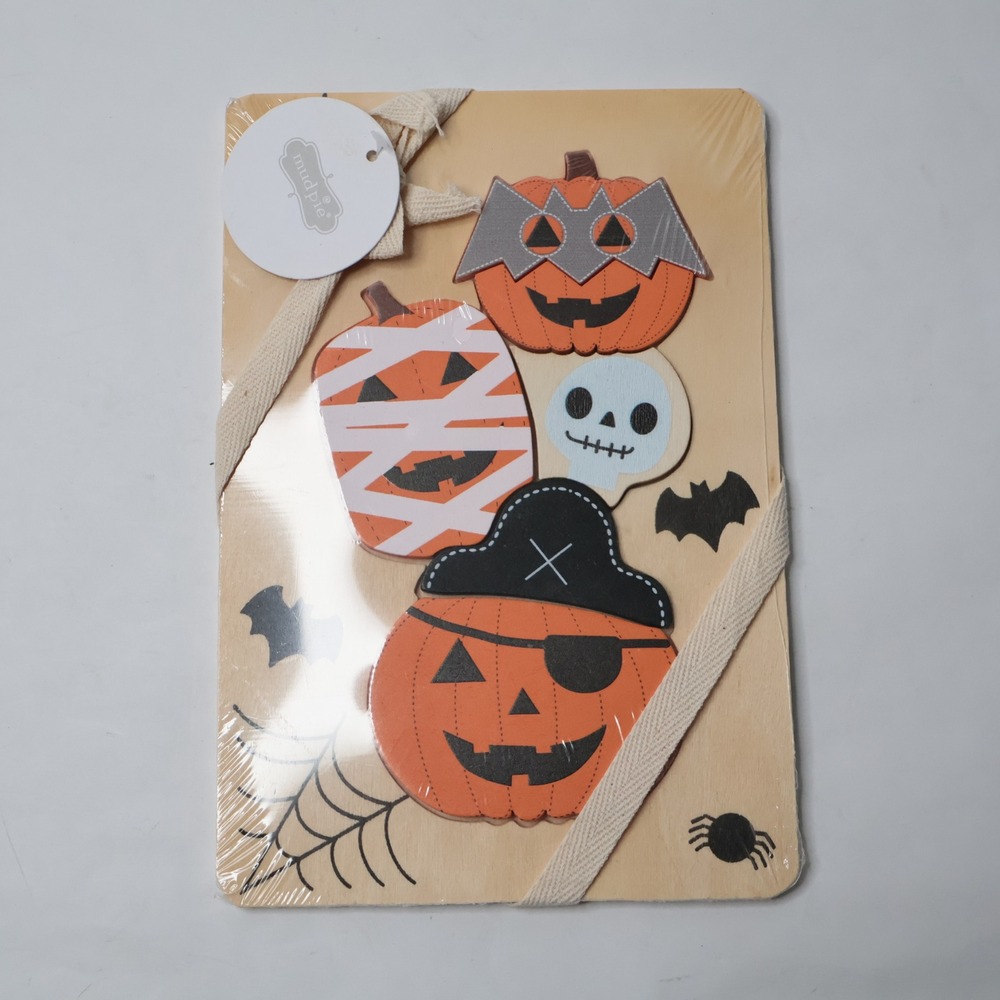 Mud Pie Halloween Stacked Pumpkins Wooden Puzzle 10760014S Pirate Mummy Bat